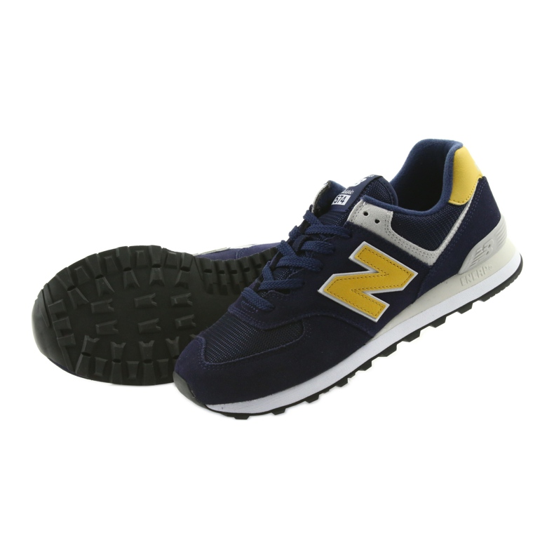 New Balance ML574SMB PIGMENT AVEC LAITON jaune bleu marine 4
