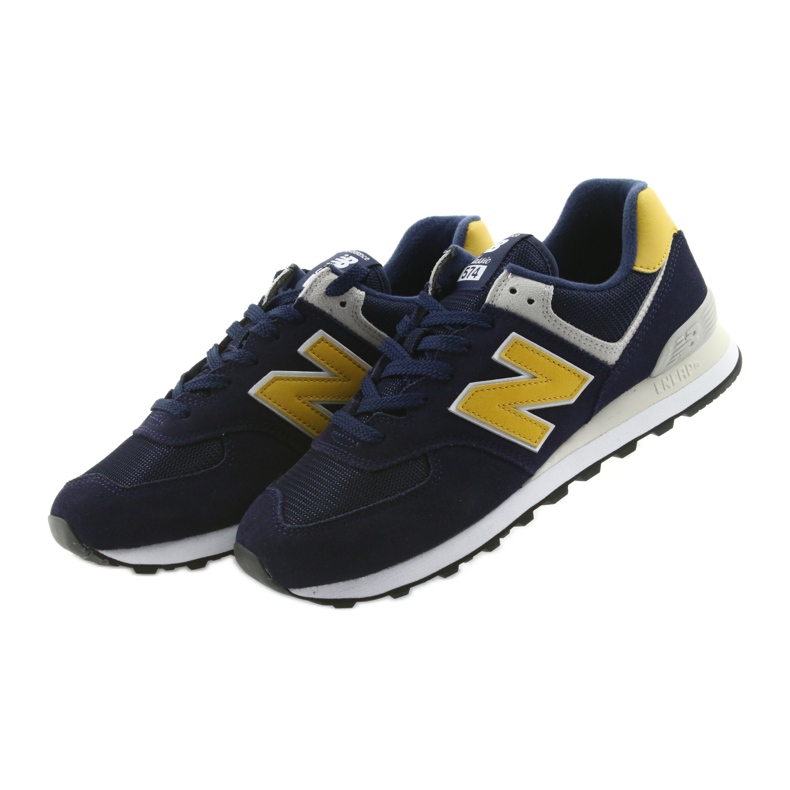 New Balance ML574SMB PIGMENT AVEC LAITON jaune bleu marine 3