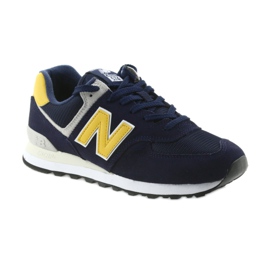 New Balance ML574SMB PIGMENT AVEC LAITON jaune bleu marine 1