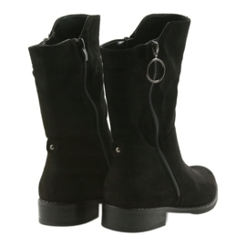 M.Daszyński Bottines en daim noir SA130 5