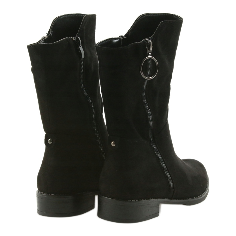 M.Daszyński Bottines en daim noir SA130 5