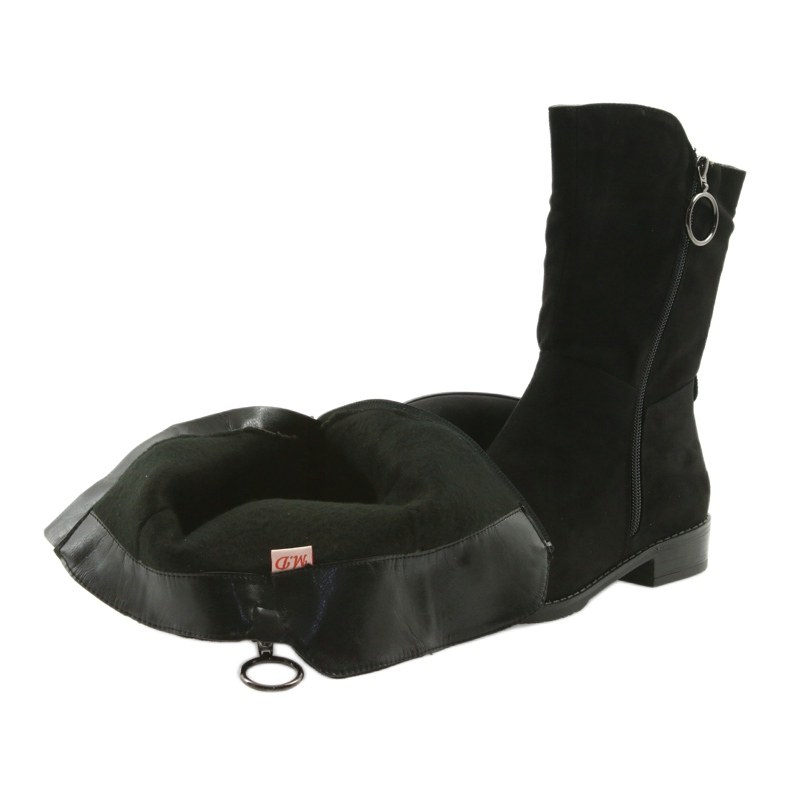 M.Daszyński Bottines en daim noir SA130 4