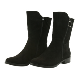 M.Daszyński Bottines en daim noir SA130 3