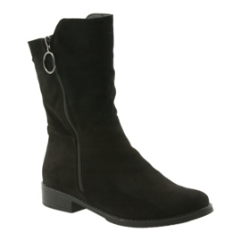 M.Daszyński Bottines en daim noir SA130 le noir 1