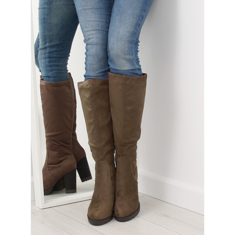 Bottines a talon kaki 7290 Kaki 1 Bottines a talon kaki 7290 Kaki 1