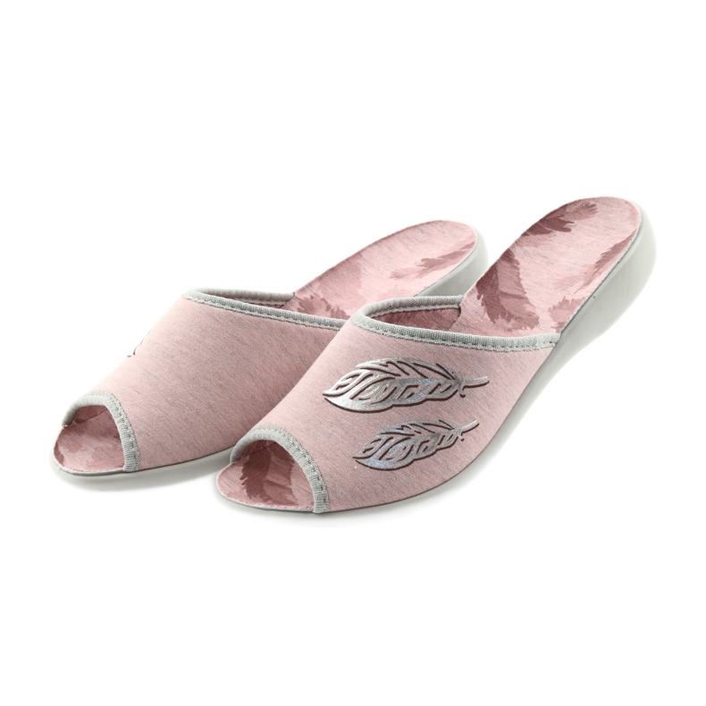 Chaussures femme Befado 254D098 pantoufles gris rose 3 Chaussures femme Befado 254D098 pantoufles gris rose 3