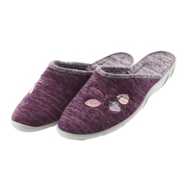 Chaussures femme Befado 235d152 pantoufles violet 3