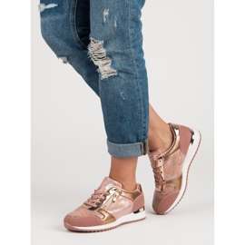 Chaussures de sport avec fermeture éclair décorative jaune rose 2