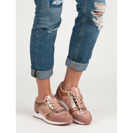 Chaussures de sport avec fermeture éclair décorative jaune rose 1