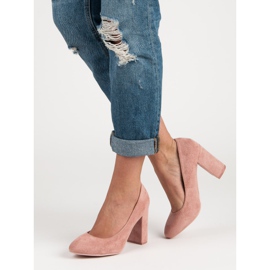 Seastar Escarpins en daim sur un pilier rose 3