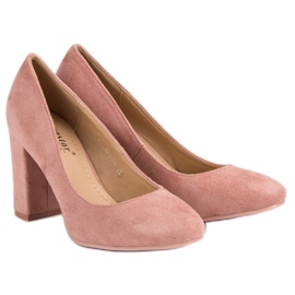 Seastar Escarpins en daim sur un pilier rose 1