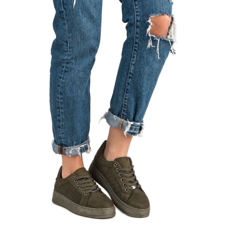 Baskets sur la plateforme MCKEYLOR vert 1