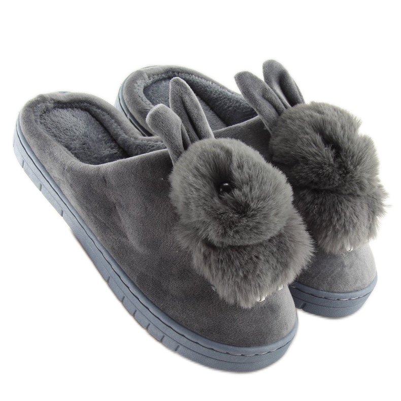 Chaussons gris lapins gris MA01 Gris 1 Chaussons gris lapins gris MA01 Gris 1