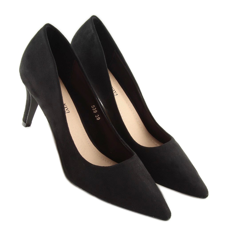 Escarpins sur une broche noire 539 Black le noir 1