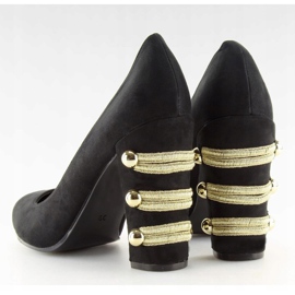 Escarpins à talons larges noir DD59P Noir le noir 4