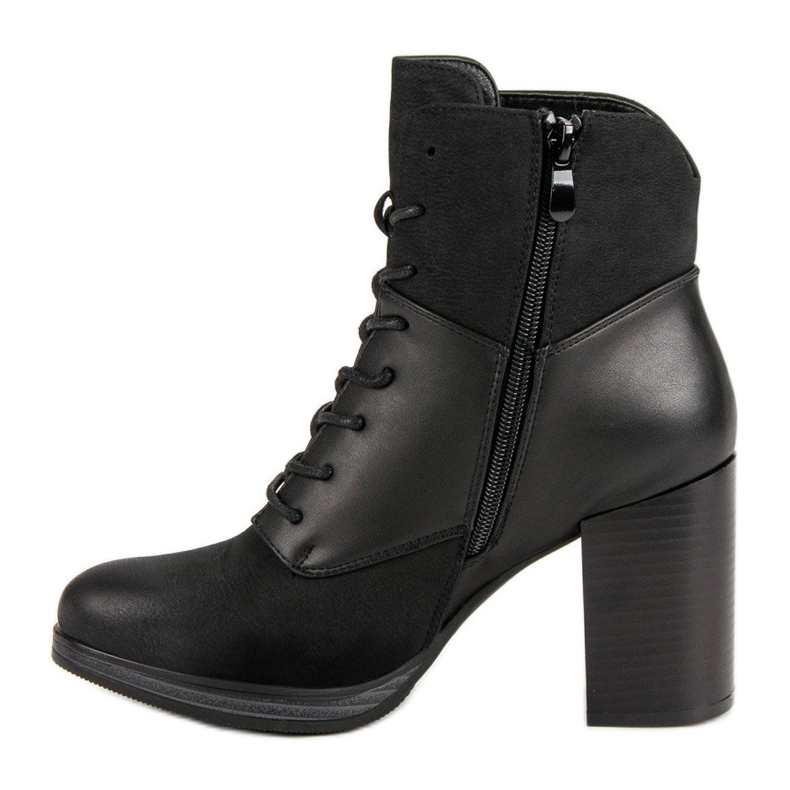 Vinceza Bottines à lacets sur un poteau noir 2