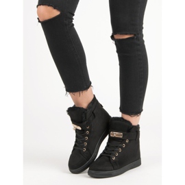 Baskets montantes en daim le noir 6