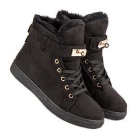 Baskets montantes en daim le noir 1