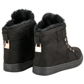 Baskets montantes en daim le noir 4