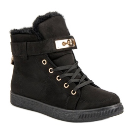Baskets montantes en daim le noir 2