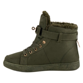 Baskets montantes en daim vert 3