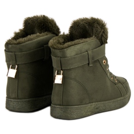 Baskets montantes en daim vert 4