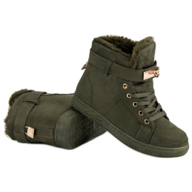 Baskets montantes en daim vert 5
