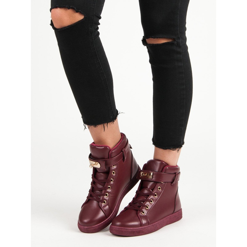 Baskets bordeaux rouge 2