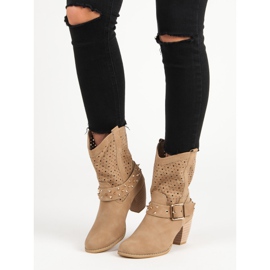 Mazzoni Bottines Ajourées Sur La Poste brun 1