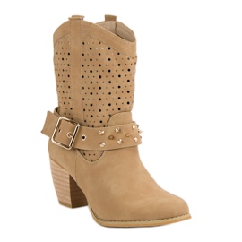 Mazzoni Bottines Ajourées Sur La Poste brun 3