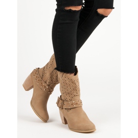 Mazzoni Bottines Ajourées Sur La Poste brun 2