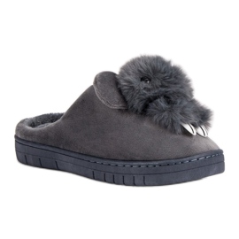 Pantoufles confortables gris 6