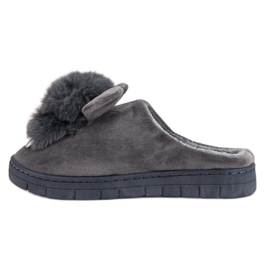 Pantoufles confortables gris 7