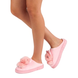 Pantoufles confortables rose 2
