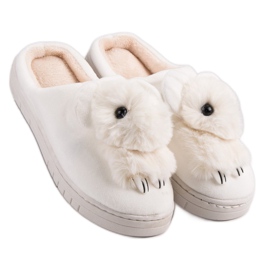 Pantoufles confortables blanche 3