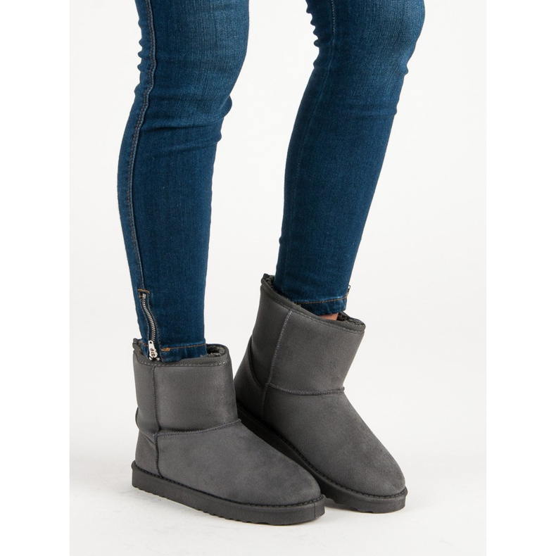 Bottes de neige en daim gris 2