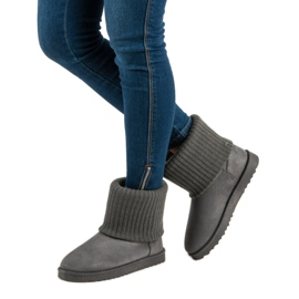 Bottes de neige en daim gris 5
