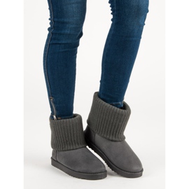 Bottes de neige en daim gris 4