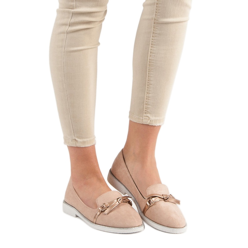 Emaks Mocassins en daim rose 1