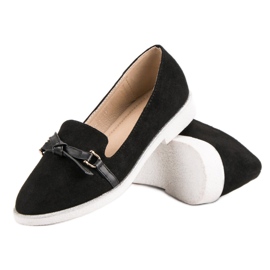 Emaks Mocassins en daim le noir 4