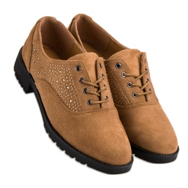 Chaussures en daim camel brun 6