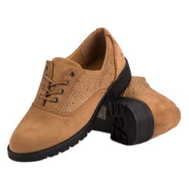Chaussures en daim camel brun 5