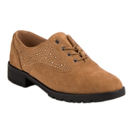 Chaussures en daim camel brun 3