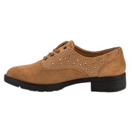 Chaussures en daim camel brun 4