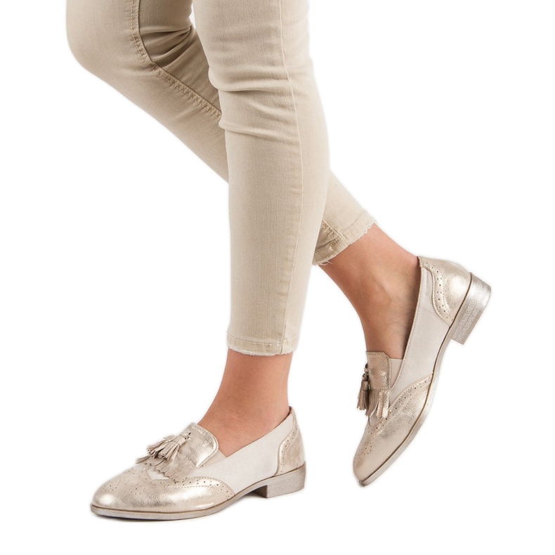 Tina&Co Mocassins à franges jaune 2