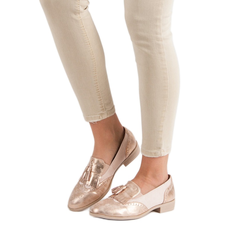 Tina&Co Mocassins à franges rose 1 Tina&Co Mocassins à franges rose 1