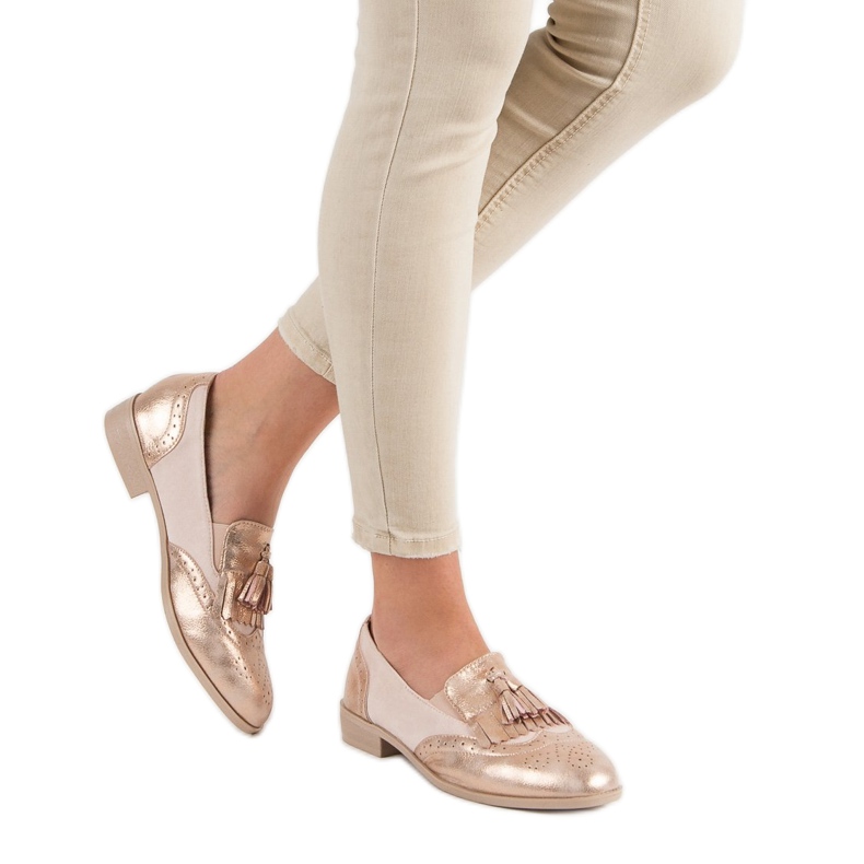 Tina&Co Mocassins à franges rose 2 Tina&Co Mocassins à franges rose 2