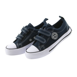 American Club Baskets américaines chaussures pour enfants baskets blanc bleu marine 3