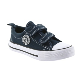 American Club Baskets américaines chaussures pour enfants baskets blanc bleu marine 1