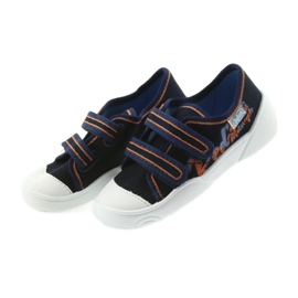 Befado chaussures pour enfants baskets pantoufles 907P094 bleu marine orange blanc 4